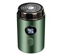 Rasoir électrique portable - Tondeuse de poche 4,5 x 7,5 cm, écran numérique, rasoir pour le corps étanche, rechargeable sans fil, vert gris, rasage pour homme et femme