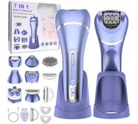Rasoir électrique pour femme 7 en 1 - Épilateur intime pour femme - Épilateur bikini - Rasoir électrique pour femme - Affichage LED IPX7 - Étanche - Charge USB - Rasoir pour femme humide et sec