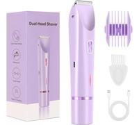 Rasoir électrique pour femme - Rasoir double tête rechargeable, épilateur étanche IPX7 humide et sec, outil d'épilation complète du corps pour les jambes, les aisselles et le bikini
