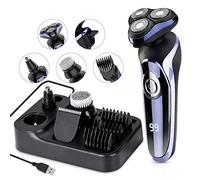 Rasoir électrique pour homme 5 en 1, afeitadora eléctrica en seco y en húmedo rotativa con cortapelos de precisión IPX7, resistente al agua, Razor eléctrica multifuncional 5 en 1 para hombres