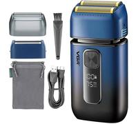 Rasoir électrique pour homme - 7500 tr/min - Tondeuse pop-up - Batterie rechargeable USB-C de 120 minutes - Blue Noir