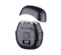 Rasoir électrique pour homme, mini rasoir électrique de poche avec charge rapide de type C, lame à double voie, tête de coupe lavable, affichage de la batterie LED, noir