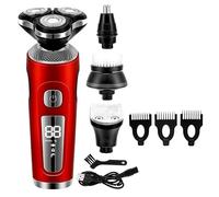 Rasoir électrique pour homme, rasoir électrique 4 en 1 3D couteaux flottants USB charge rapide rasoir machine à raser pour hommes lames tondeuse à barbe portable (couleur : argent avec boîte)