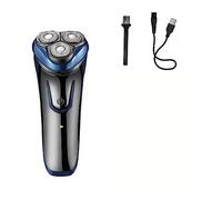 Rasoir électrique pour homme, rasoir rotatif sans fil rechargeable à 3 têtes humides et sèches pour homme