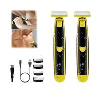 Rasoir électrique pour homme - Tondeuse à barbe hybride à 360 degrés avec 4 têtes de coupe interchangeables (2 pièces)