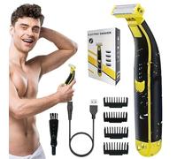 Rasoir électrique pour hommes, douche humide et sèche, rasoirs pour le visage et le corps, rotatif pour tout le corps, étanche, antidérapant, rechargeable par USB, 700 mAh, voyage pour femmes, ton.