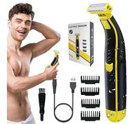 Rasoir électrique pour hommes, douche humide et sèche, rasoirs pour le visage, rotatif pour tout le corps, étanche, antidérapant, rechargeable par USB, 700 mAh, voyage pour femmes, épilation.