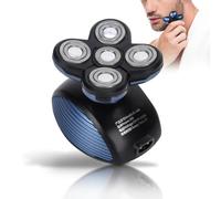Rasoir électrique pour hommes, rasoir électrique sans fil et rechargeable par USB, rasoir étanche à 5 lames, kit de toilettage pour tondeuse à barbe pour rasoir rotatif électrique