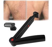 Rasoir Électrique pour le Dos Hommes, USB Épilation du Dos de Corps Indolore Pliable avec 2 Têtes de Rasage et Poignée Antidérapante Convient Pour Homme Corps ni Impasses L'épilation