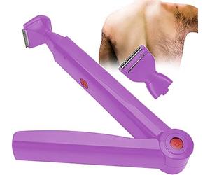 Rasoir Électrique pour le Dos Hommes, USB Épilation du Dos de Corps Indolore Pliable avec 2 Têtes de Rasage et Poignée Antidérapante Convient Pour Homme Corps ni Impasses L'épilation