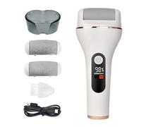 Rasoir Électrique pour Pieds Professionnel - Élimination des Callosités, 2 Vitesses Réglables, IPX7 Étanche, Rechargeable USB avec LED - Pour Talons Fissurés, Peaux Morte et Soins des Pieds (Blanc)