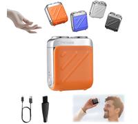 Rasoir électrique R-12 pour bagages, mini rasoir à barbe portable, mini rasoir électrique portable, rechargeable par USB, un seul bouton, longue durée pour la maison et les voyages (orange)