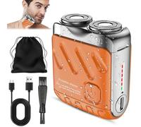 Rasoir électrique R-12 pour bagages, rasoir électrique rotatif portable à double anneau, entièrement étanche, rechargeable par USB, un seul bouton durable, rasoir en aluminium pour la maison et les