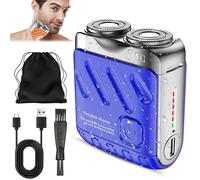 Rasoir électrique R-12 pour bagages, rasoir électrique rotatif portable à double anneau, entièrement étanche, rechargeable par USB, un seul bouton durable, rasoir en aluminium pour la maison et les