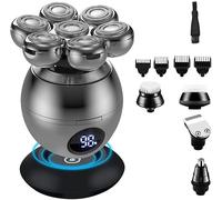 rasoir électrique, Rasoir flottant 5 en 1 7D à induction for hommes, tondeuse électrique multifonctionnelle for le corps entier et lavable