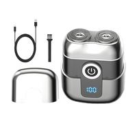 Rasoir électrique rechargeable à double tête pour homme avec housse anti-poussière magnétique pour voiture, maison, camping, voyage