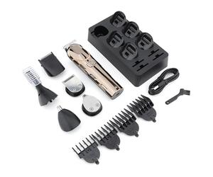 Rasoir électrique rechargeable convivial - Étanche - Texture en acier inoxydable - Pour homme - Utilisation humide et sèche - Ensemble de toilettage avec sécateur de nez