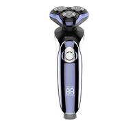 Rasoir Électrique Rechargeable, Double Anneau Rotatif Usage à Sec ou Humide