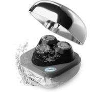 Rasoir électrique rotatif avec lames flottantes 3D, épilateur étanche humide/sec rechargeable par USB, épilateur portable pour le visage, le corps et le bikini (argenté)