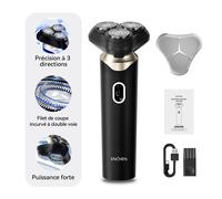 Rasoir électrique rotatif ENCHEN BlackStone 6 pour hommes, avec lames flottantes 3D et rechargeable via USB Type-C, 1 pièce.