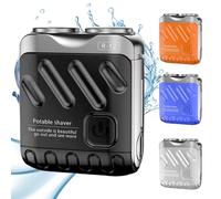 Rasoir électrique rotatif portable à double anneau, mini petit canon en acier 2025, rasoir électrique rotatif à double anneau pour homme, rechargeable par USB, un bouton, longue durée pour la maison