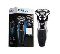 Rasoir électrique rotatif pour homme avec port USB 3D rechargeable sans fil IPX7 étanche humide et sec