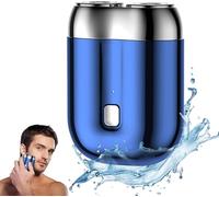 Rasoir Electriques Hommes,2025 Nouveau IPX7 Mini Résistant À L'eau Multifonctionnel Rasoir Électrique Pour Homme,Mini Dual-Head Electric Shaver,Wet & Dry Portabletondeuse Barbe Homme (Bleu)