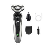 Rasoir Electriques Hommes 3-en-1 Multifonction avec Rasoir à Têtes Rotatives | Electric Shaver Complet avec Coupe-Poils de Nez et Tête 3D Flottante Recharge USB pour Rasage Sec/Humide