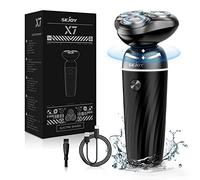 Rasoir Electriques Hommes Barbe, Rasoir Homme, Rasoir Barbe Homme électriques sans Fil, Lumières Respiratoires-Suspension Flottante Technologie-IPX7 imperméable-Moteur 3400 RPM-Verrou de voyage, Noir