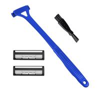 Rasoir ergonomique avec bord de protection en maille pour une utilisation humide ou sèche, poignée longue portée pour le toilettage du dos des hommes et les soins personnels de la peau, 1 ensemble