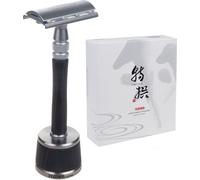 Rasoir Feather WS-D2S Rasoir à lames Pièces métalliques en acier inoxydable Éléments en bois Support