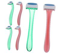 Rasoir Féminin pour Jambes et Ligne Bikini, 6 Pièces, Acier Inoxydable | Abs, Protection Incluse, Prise en Main Ergonomique, Usage Quotidien, Paquet de Sport et Zones Sensibles Couleur Aléatoire