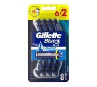 Rasoir GILLETTE Blue 3 Plus Comfort pour homme, paquet de 6 + 2 offerts