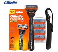 Rasoir Gillette Fusion 5 FlexBall Power à 5 lames avec revêtement, technologie de micro-vibration, rasoir pour homme avec tondeuse de précision With 4 blades cover