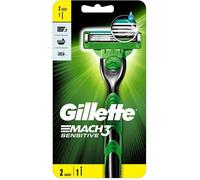Rasoir - GILLETTE - Mach3 Sensitive - 2 Recharges - Lames résistantes - Confort optimal