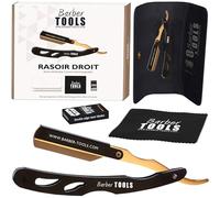 Rasoir Homme Barber Tools - Rasoir Coupe Choux avec Lame, Stick d'Alun, Chiffon Polissage, Étui Rangement - Or