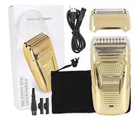 Rasoir Homme Electrique, Rasoir électrique rechargeable Rasoir alternatif Portable Men Barbe Trimmer Shaver Machine (Gold)