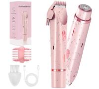 Rasoir intime pour femme, électrique, 2 en 1, rechargeable par USB-C, double tête pour visage, jambes, bras et bikini, étanche, utilisation humide et sèche, facile à nettoyer