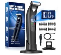 Rasoir intime pour homme, électrique, étanche, avec lumière LED, tondeuse intime, visage et corps, tondeuse à barbe pour le visage et le corps