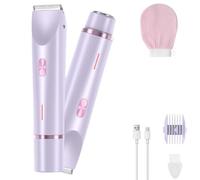 Rasoir Klyne, Rasoir Klyne Femme, 2025 New Rasoir Klyne - Le 2-En-1, éTanche, Rechargeable, AdaptéS Aux Peaux Sensibles, Gant Exfoliant Offert, Pour Une Peau Saine Et Douce Qui Dure (Violet)
