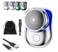 Rasoir Lureza, Mini-rasoir Lureza, Rasoir électrique portable Tlopa Mini-Shave, Rasoir puissant pour voyage, bureau, voyage d'affaires, avec brosse de nettoyage (Blue)