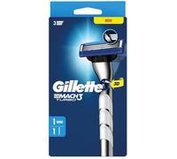 Gillette Mach3 Rasoir turbo pour homme, 1 rasoir Gillette et 1 lame de rechange, avec bande lubrifiante améliorée pour un glissement en douceur et de nouvelles lames