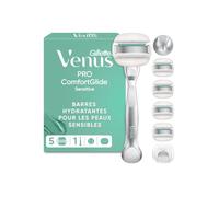 Rasoir Manuel - GILLETTE VENUS - Pro ComfortGlide - Pack 10 recharges - Peaux sensibles - Barres hydratantes 2-en-1