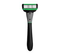 Rasoir Manuel Pratique Sept Lames Manche Caoutchouc Noir Vert