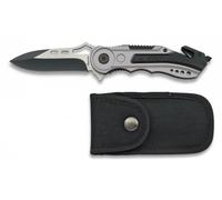 Rasoir Martinez Martinez Martinez Martinez Albainox Avec Scie De 6,5 Cm Pour Les Corps De Sécurité Mango Gris + Logo De Choix, 19627 Gris