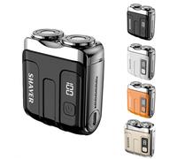 Rasoir Mazenzo R18 - Rasoir Electrique Portable Format Voyage, Tête de Rasoir Double Lame Flottante, Design Compact avec Coffret (Noir)