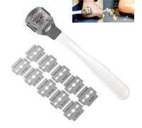 Rasoir Pied Soin Cuticule Lime Râpe Peau Morte Callus Pédicure Acier Inox + 20 Lames