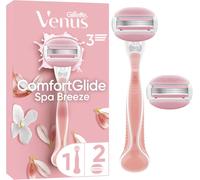 Rasoir Pour Femme Comfortglide Spa Breeze, Manche Réutilisable, Lot De 2 Recharges A 3 Lames, Sans Besoin De Gel A Raser, 1 Rechange Par 30 Jours De Rasage, Conçu Pour Corps Et Poils[Z336]