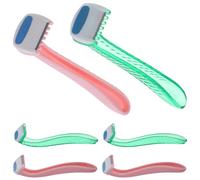 Rasoir pour Femmes Sécurisé en Acier Inoxydable Abs, 6 Pièces | Poignée Antidérapante, Couvercle Protecteur, Design Ergonomique, pour Ligne Bikini et Chevilles, Bain Couleur Aléatoire