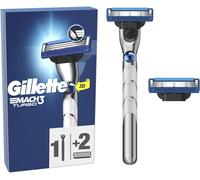 Rasoir Pour Homme Mach3 Turbo, Manche Et 2 Recharges, Cartouche Avec Un Nouveau Revêtement De Lame Pour Réduire La Pression Sur La Peau, Bande Lubrifiante Pour Rasage Avec Une Glisse Fluide[Z1516]